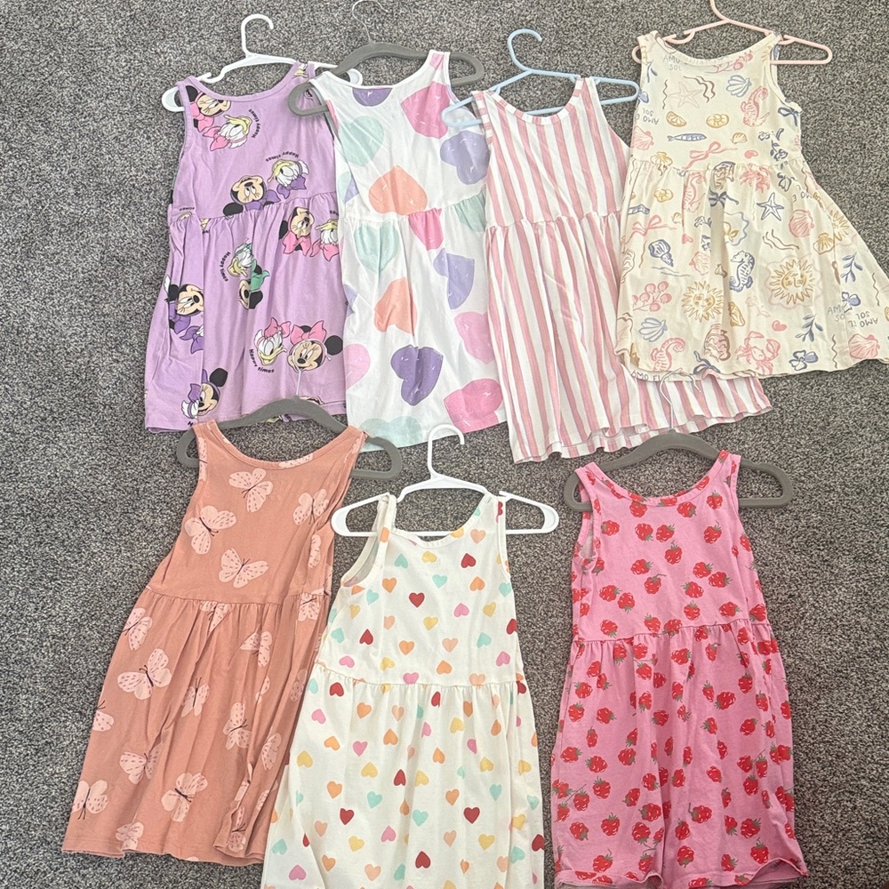 Colorful Kids Dress Set H&M size 4-6 kids. Lot of 7 dresses
